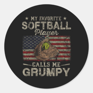 Adesivo Jogador de Softball favorito me chama de Nojento d