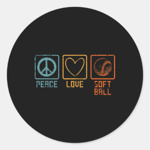 Adesivo Jogador de Softbol Esportivo Sinal de Paz Hippie A