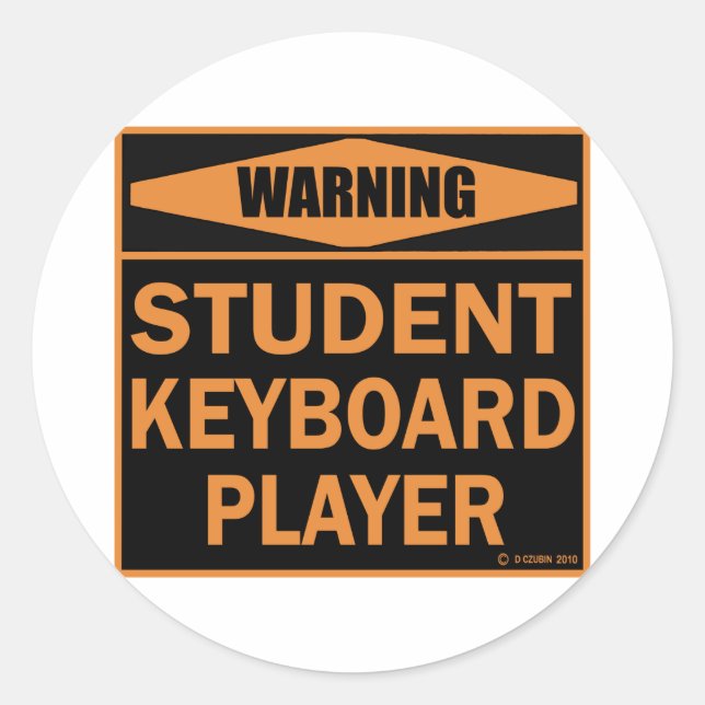 Adesivo Jogador de Teclado Estudante (Frente)