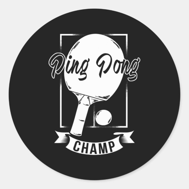Adesivo Jogador de Tênis de Diversão Ping Pong Champ (Frente)