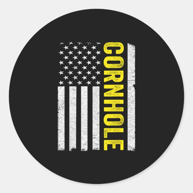 Adesivo Jogador de Toss Cornhole Flag dos EUA (Frente)
