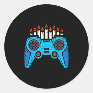 Adesivo Jogador de Video Game Judaico Hanukkah Chanukah Ho