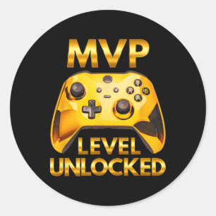 Adesivo Jogador de Video Game Nível MVP Desbloqueado Doura