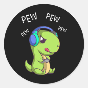 Adesivo Jogador de Vídeo T-rex Dinossauro para Pew Cute Pe