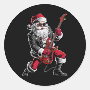 Adesivo Jogador de Violão Rock & Roll de Natal Papai Noel