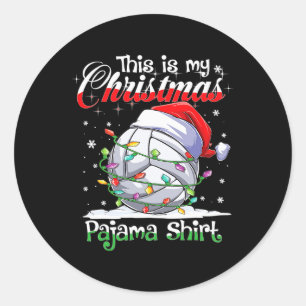 Adesivo Jogador de Voleibol de Natal Pajama Xmas