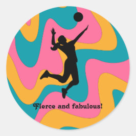 Adesivo Jogador de Voleibol Mulher Voleibol de Praia