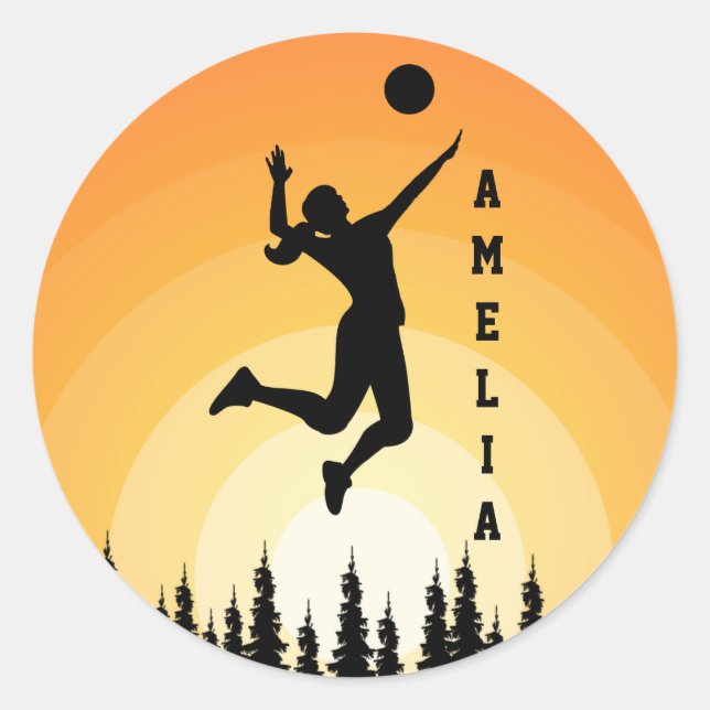 Adesivo Jogador de Voleibol Mulher Voleibol de Praia (Frente)