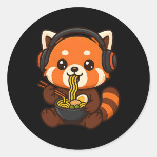 Adesivo Jogador do Red Panda Gaming Comendo Ramen