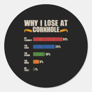 Adesivo Jogador Engraçado Da Cornhole Por Que Eu Perder Na