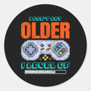 Adesivo Jogador Eu não fico mais velho Eu nivelo os jogos