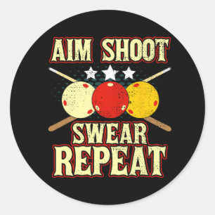 Adesivo Jogador Funny Billiards Routine Aim Shoot Sweot Re