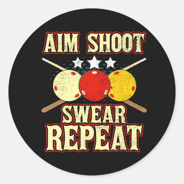 Adesivo Jogador Funny Billiards Routine Aim Shoot Sweot Re (Frente)