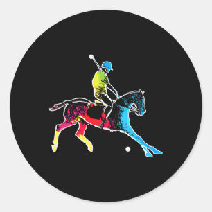 Adesivo Jogador Horse Polo - Horseback desportivo Colorido