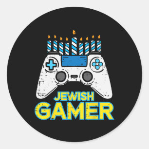 Adesivo Jogador Judeu do Hanukkah Jogo de Vídeo Chanukah H