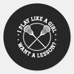 Adesivo Jogador Lax Eu Toco Como Uma Menina Lacrosse Espor