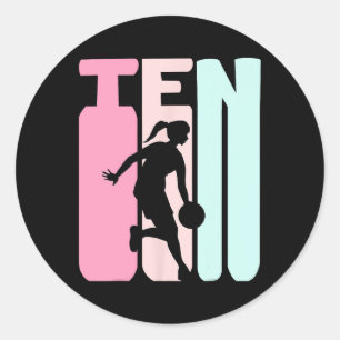 Adesivo Jogador Retro Basquete com 10 Anos de Idade, Anive
