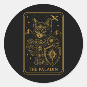 Adesivo Jogador Rpg Paladino D20 Dados Nerdy Geek Gato Hom