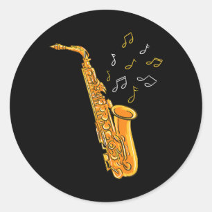Adesivo Jogador saxofone Musical Notes Saxofonista Jazz Mu