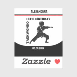 Adesivo Jogador Taekwondo, Presente de Aniversário, Equipe