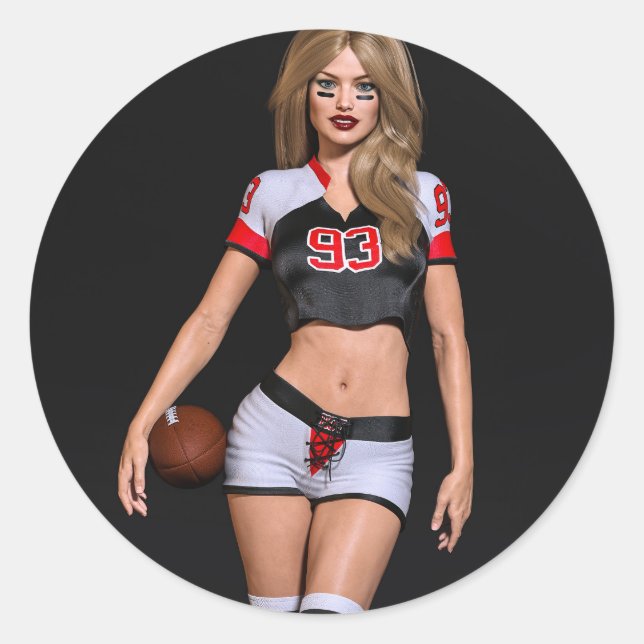 Adesivo Jogadora de futebol de mulheres quentes contra neg (Frente)