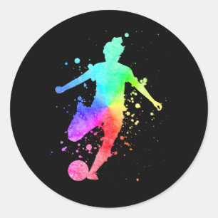 Adesivo Jogadora de Futebol Feminino Atleta Feminina Cor d