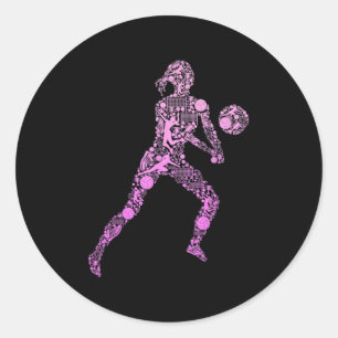 Adesivo Jogadora de Jovens Mulheres de Voleibol 7