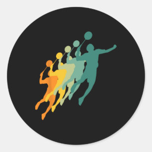 Adesivo Jogadores De Badminton Do Retro Enchem Caco De Rac
