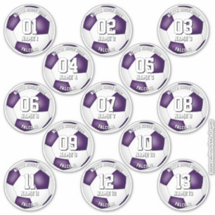 Adesivo jogadores de futebol cores do time roxo conjunto d