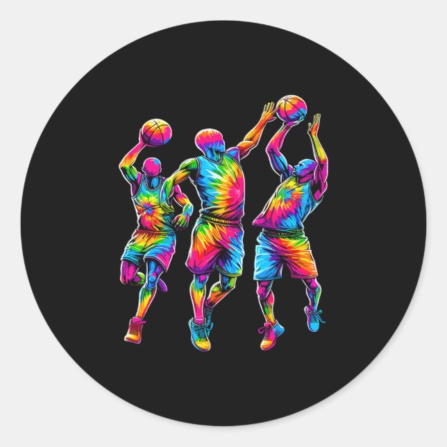 Adesivo Jogadores de Sketll Tie Dye Coloridos  (Frente)