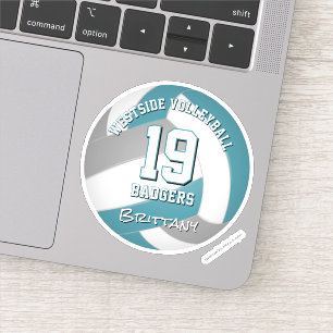 Adesivo jogadores de vôlei da cinza de chá garotas present