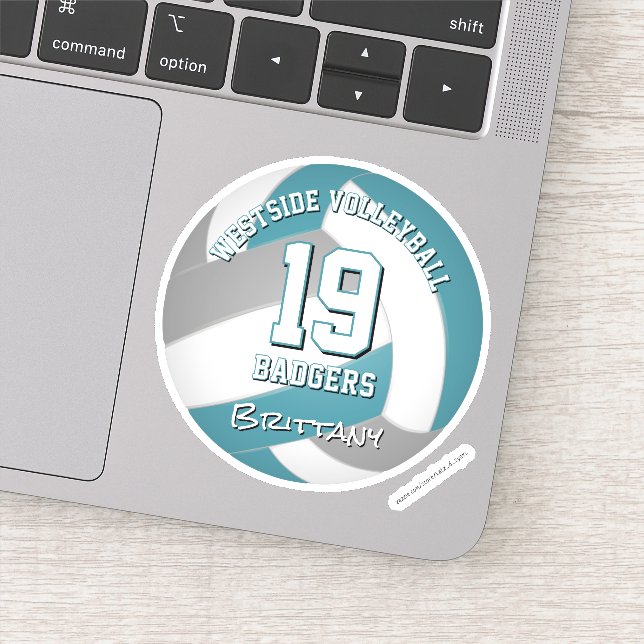 Adesivo jogadores de vôlei da cinza de chá garotas present (Detalhe)