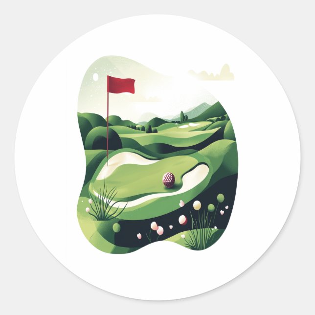 Adesivo Jogando Campo de Golfe (Frente)