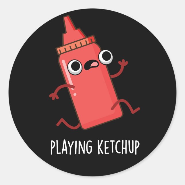 Adesivo Jogando Ketchup Engraçado Molho Engraçado Pun Escu (Frente)