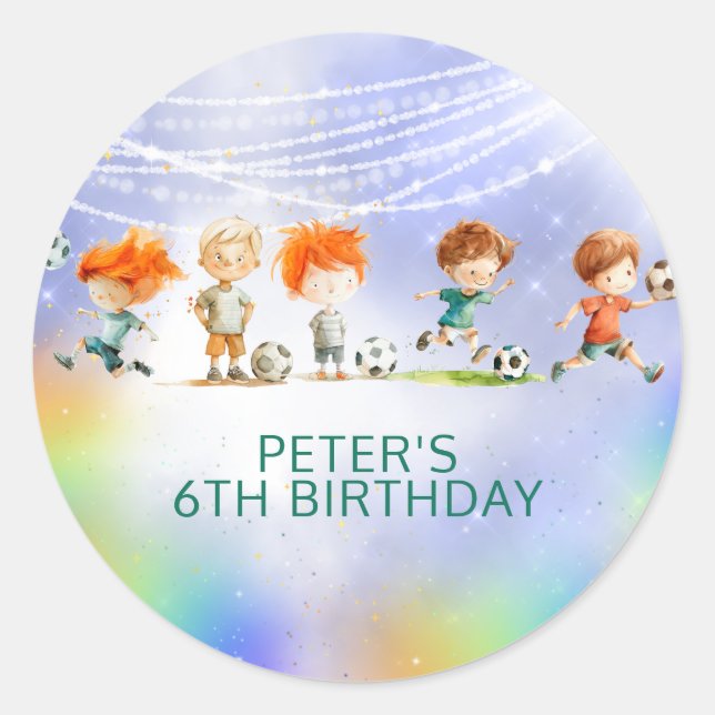 Adesivo Jogo de aniversário de futebol de magia (Frente)