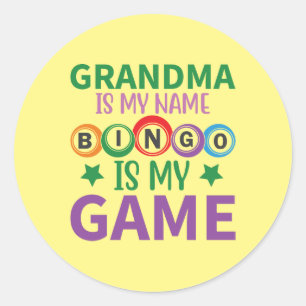 Adesivo jogo de arte engraçado para vovó bingo