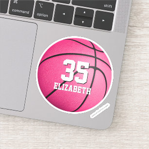 Adesivo jogo de basquete personalizado de meninas rosa-bra