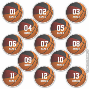 Adesivo jogo de basquetebol negro de marrom, de 13 meninos
