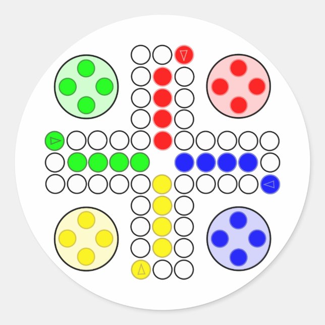 Adesivo Jogo de Conselho Clássico do Ludo (Frente)