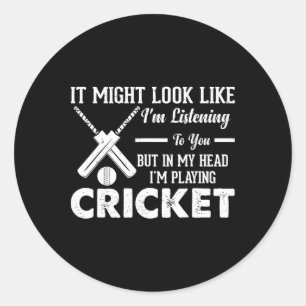 Adesivo Jogo de Críquete Cricket - Mas Na Minha Cabeça Est