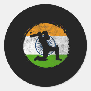 Adesivo Jogo de críquete esporte bandeira da Índia jogador