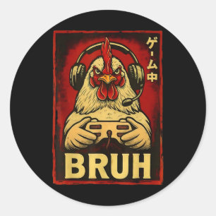 Adesivo Jogo de Frango Bruh Controlador de Jogo de Vídeo E