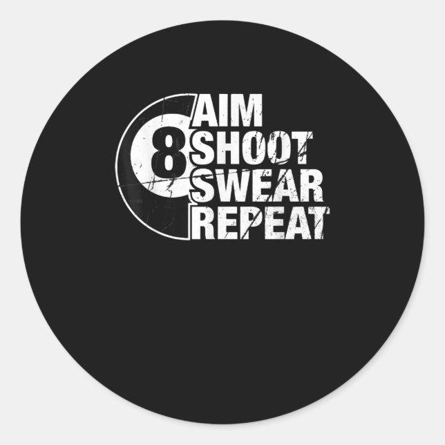 Adesivo jogo de mira juro repetido 8 bolas de bilhar de pi (Frente)