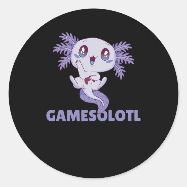 Adesivo Jogo De Palavra Engraçado Axolotl Para Gamers (Frente)