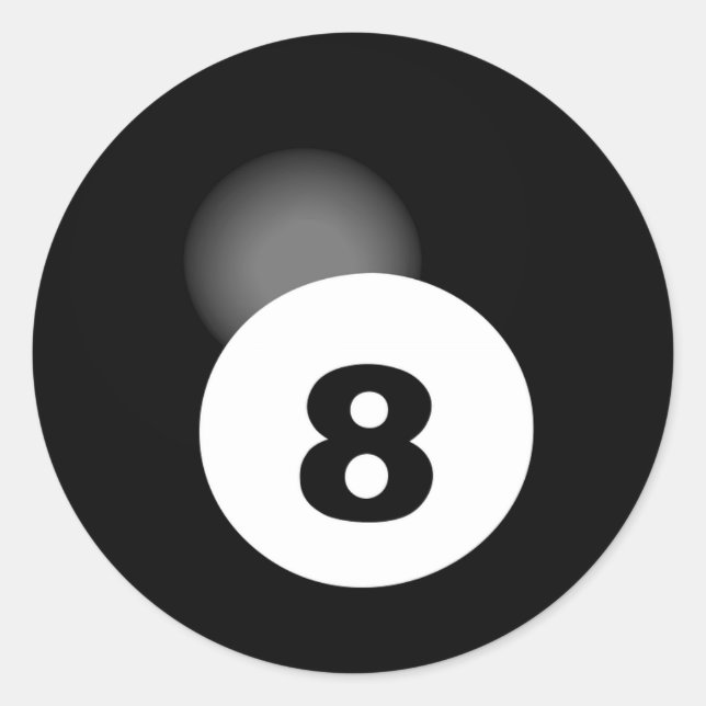 Adesivo Jogo de Piscina legal Billiers Negro Lucky 8 Ball (Frente)