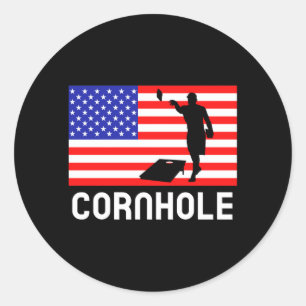 Adesivo Jogo de Tabuleiro Cornhole Homens Mulheres Bandeir