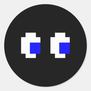 Adesivo Jogo de Vídeo com Arcade de Pixel de Olhos Fantasm