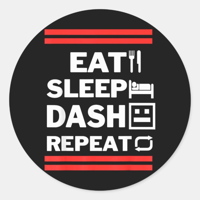 Adesivo Jogo de Vídeo Comer Dormir Dash Repetir (Frente)