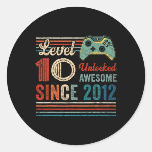 Adesivo Jogo de Vídeo de 10 Anos de Aniversário do Nível 1