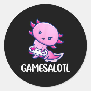 Adesivo Jogo de Vídeo de Jogada Axolotl Cute